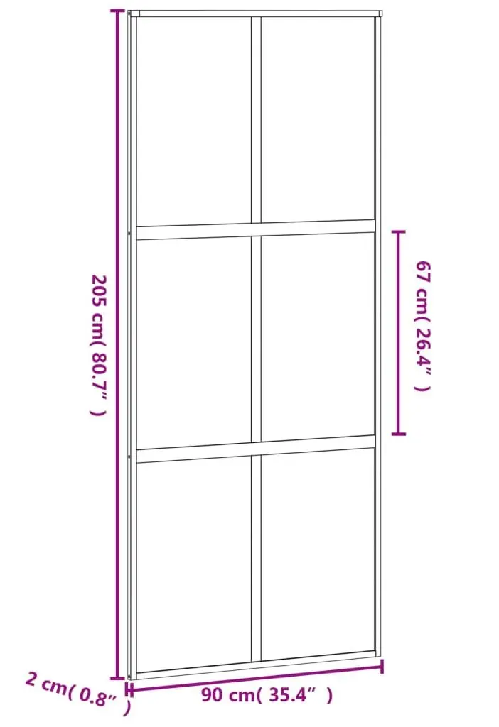 Дверь раздвижная vidaXL 155217 900mm (White/Transparent) - 6