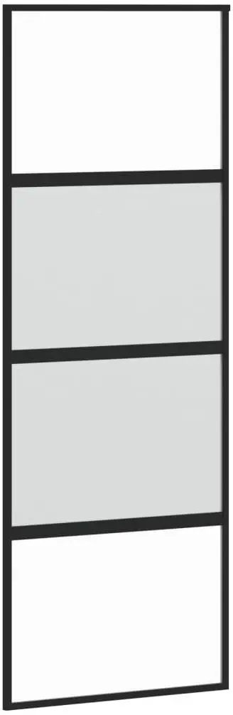Дверь раздвижная vidaXL 155219 760mm (Black/Transparent/Matte) - 2
