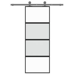 Дверь раздвижная vidaXL 155219 760mm (Black/Transparent/Matte)