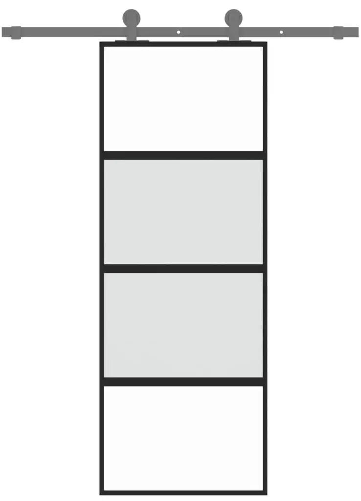 Дверь раздвижная vidaXL 155219 760mm (Black/Transparent/Matte)