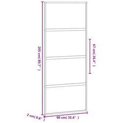 Дверь раздвижная vidaXL 155220 900mm (Black/Transparent/Matte) Thumb