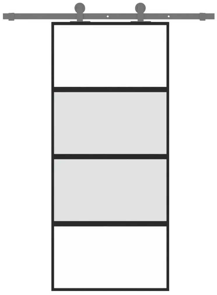 Дверь раздвижная vidaXL 155220 900mm (Black/Transparent/Matte)