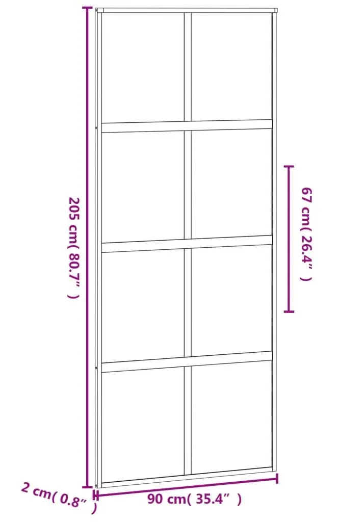 Usa glisanta vidaXL 155223 900mm (Black/Transparent/Matte)