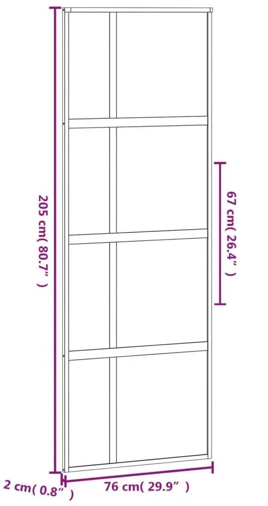 Usa glisanta vidaXL 155228 760mm (Black/Transparent/Matte)