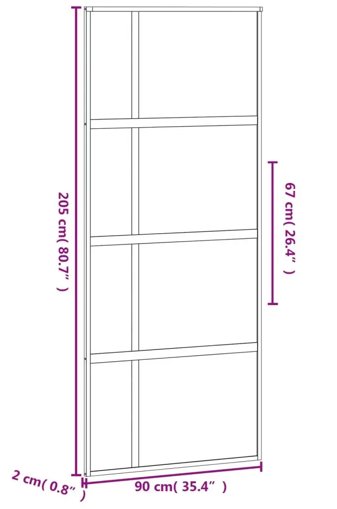 Usa glisanta vidaXL 155229 900mm (Black/Transparent/Matte)