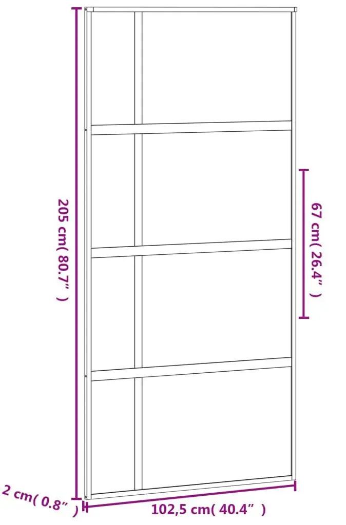 Дверь раздвижная vidaXL 155230 1025mm (Black/Transparent/Matte)