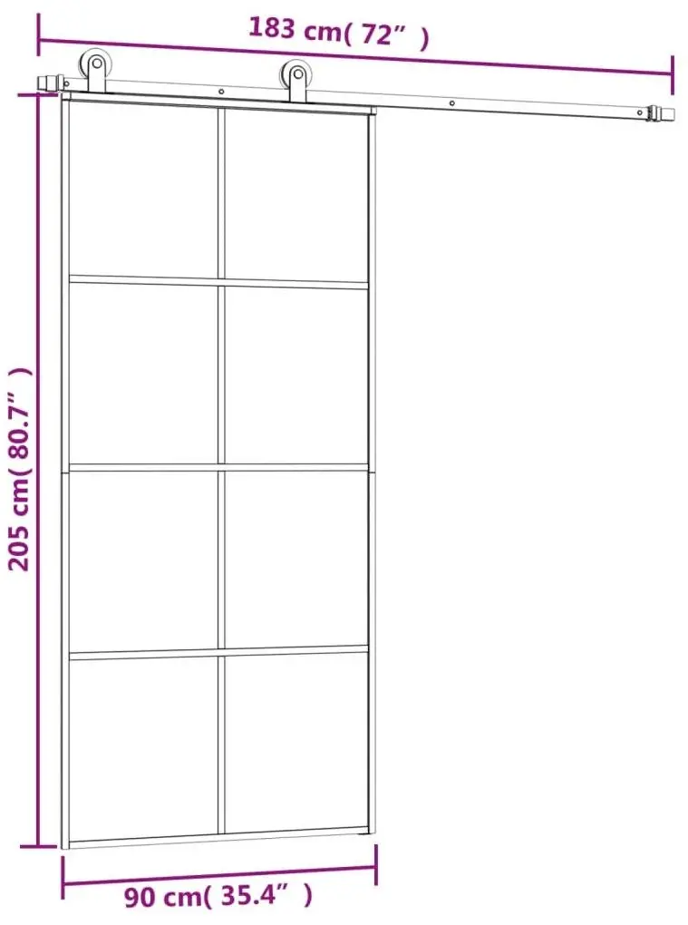 Usa glisanta VidaXL 3152141 900mm (Black/Transparent)