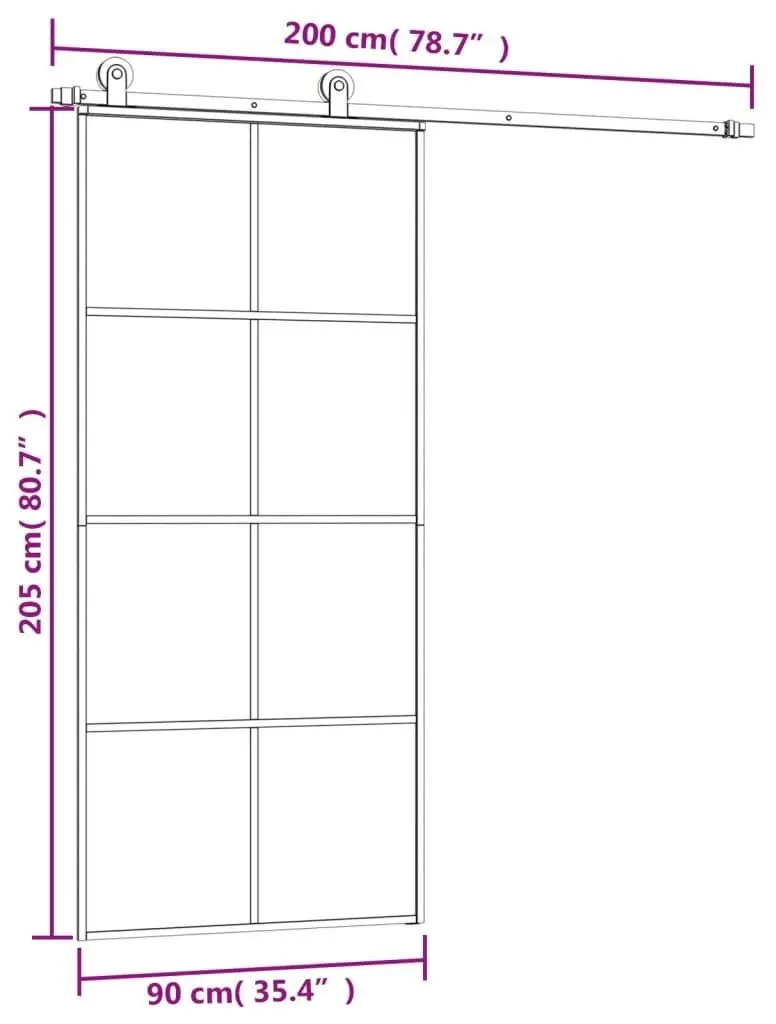 Usa glisanta VidaXL 3152142 900mm (Black/Transparent)