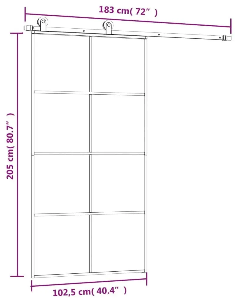 Usa glisanta VidaXL 3152143 1025mm (Black/Transparent)