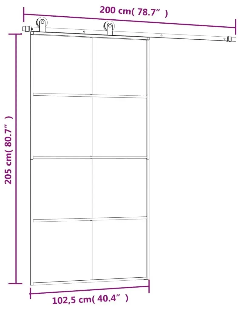 Usa glisanta VidaXL 3152144 1025mm (Black/Transparent)