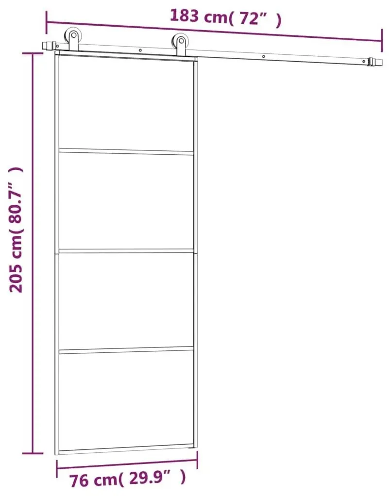 Usa glisanta VidaXL 3152145 760mm (Black/Transparent)
