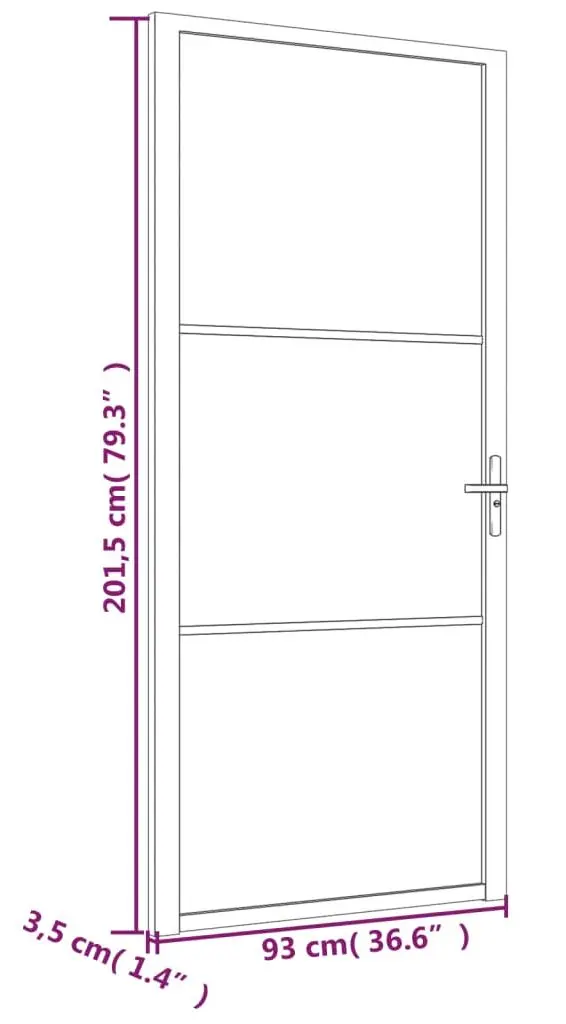 Usa de interior vidaXL 151200 930mm (Black/Transparent)