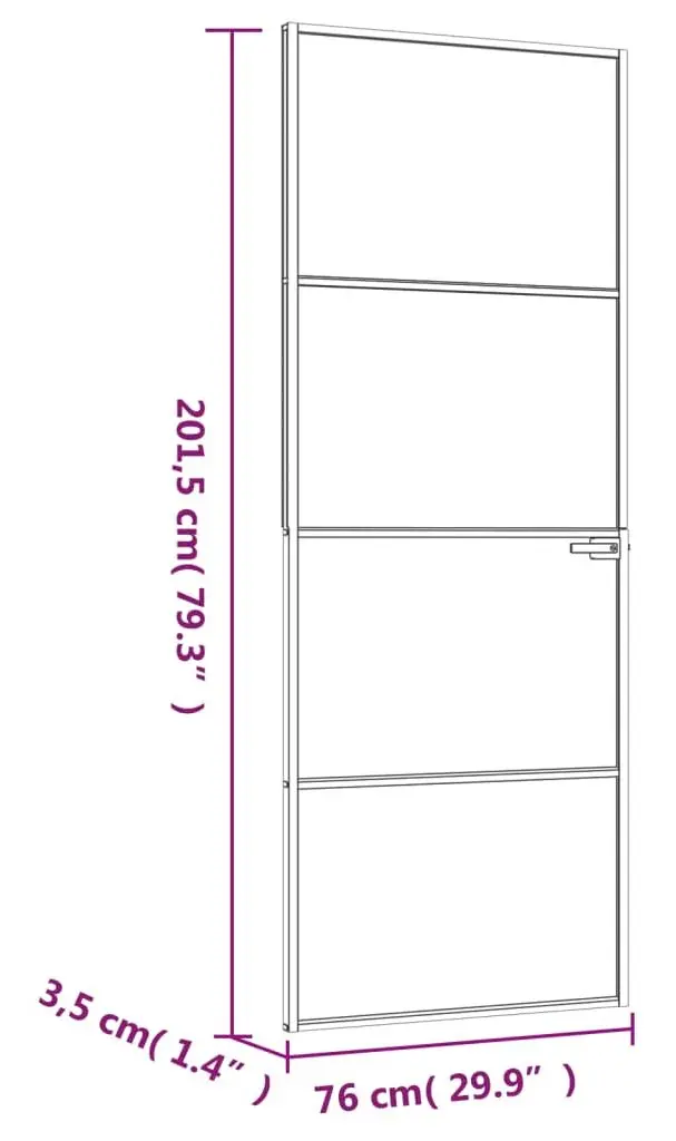 Usa de interior vidaXL 153658 760mm (Black/Transparent)