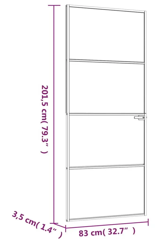 Usa de interior vidaXL 153659 830mm (Black/Transparent)