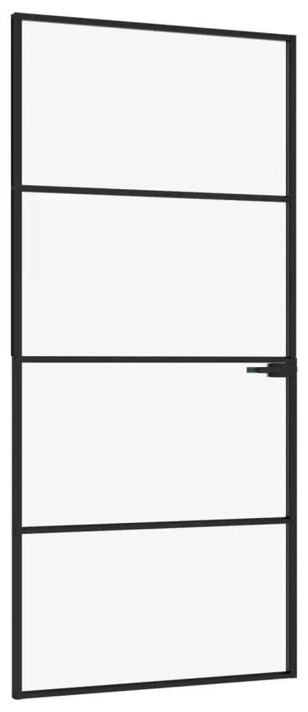 Межкомнатная дверь vidaXL 153660 930mm (Black/Transparent) - 2