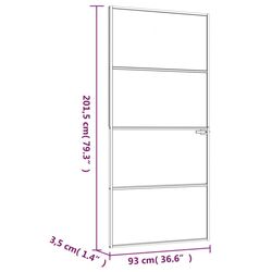 Межкомнатная дверь vidaXL 153660 930mm (Black/Transparent) Thumb