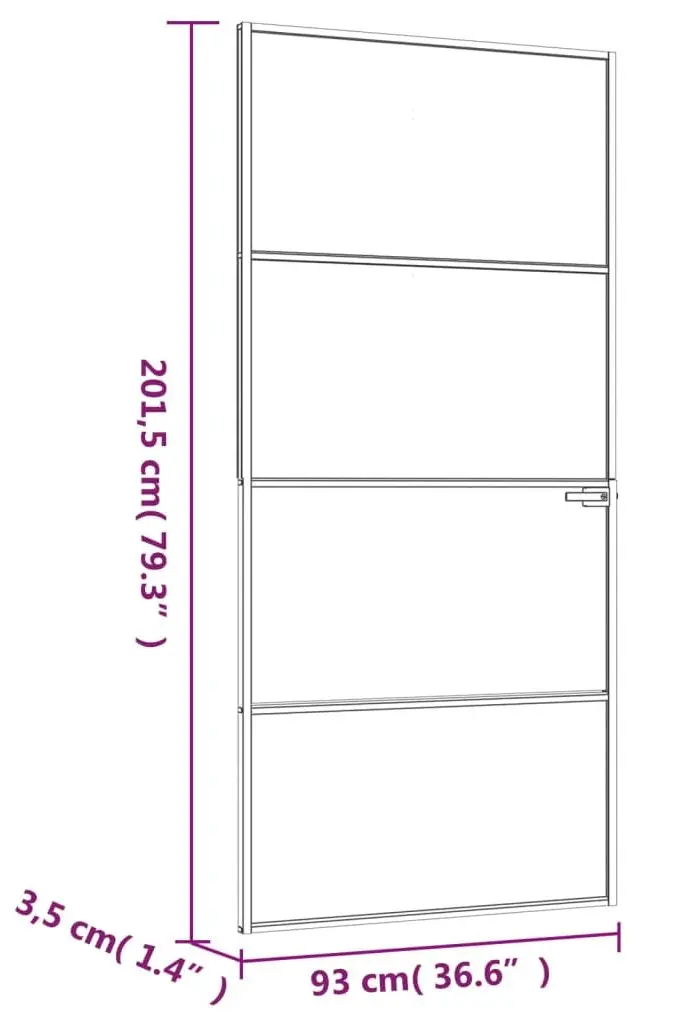 Межкомнатная дверь vidaXL 153660 930mm (Black/Transparent) - 7