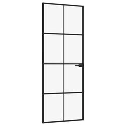 Межкомнатная дверь vidaXL 153662 760mm (Black/Transparent) Thumb