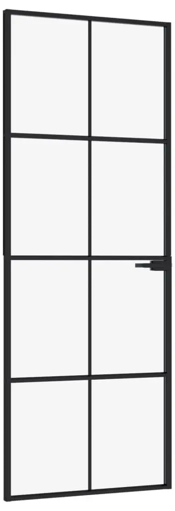 Межкомнатная дверь vidaXL 153662 760mm (Black/Transparent) - 2