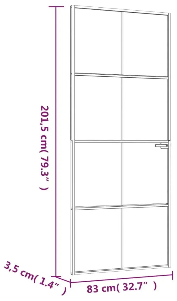 Usa de interior vidaXL 153663 830mm (Black/Transparent)