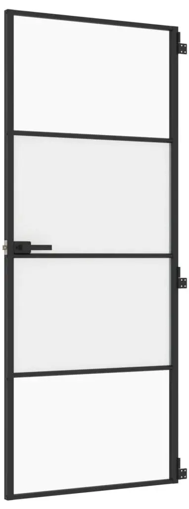 Межкомнатная дверь vidaXL 155118 830mm (Black/Transparent/Matte) - 2