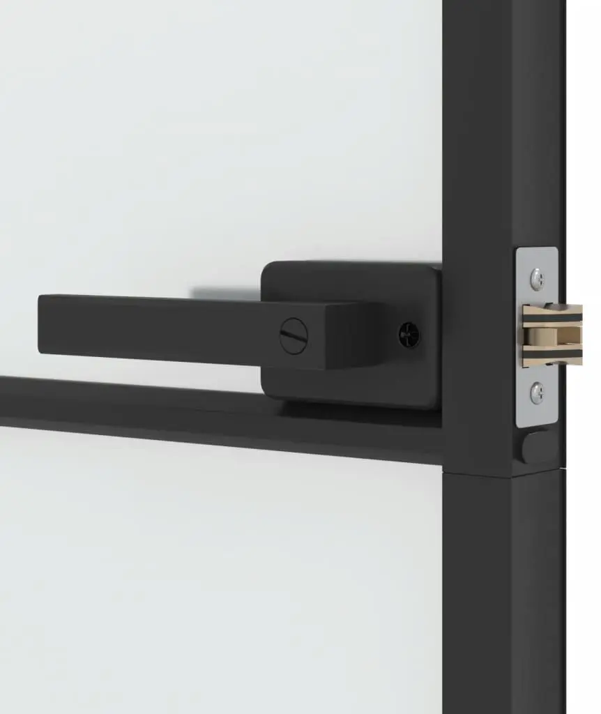 Межкомнатная дверь vidaXL 155118 830mm (Black/Transparent/Matte) - 4