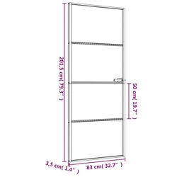 Межкомнатная дверь vidaXL 155118 830mm (Black/Transparent/Matte) Thumb