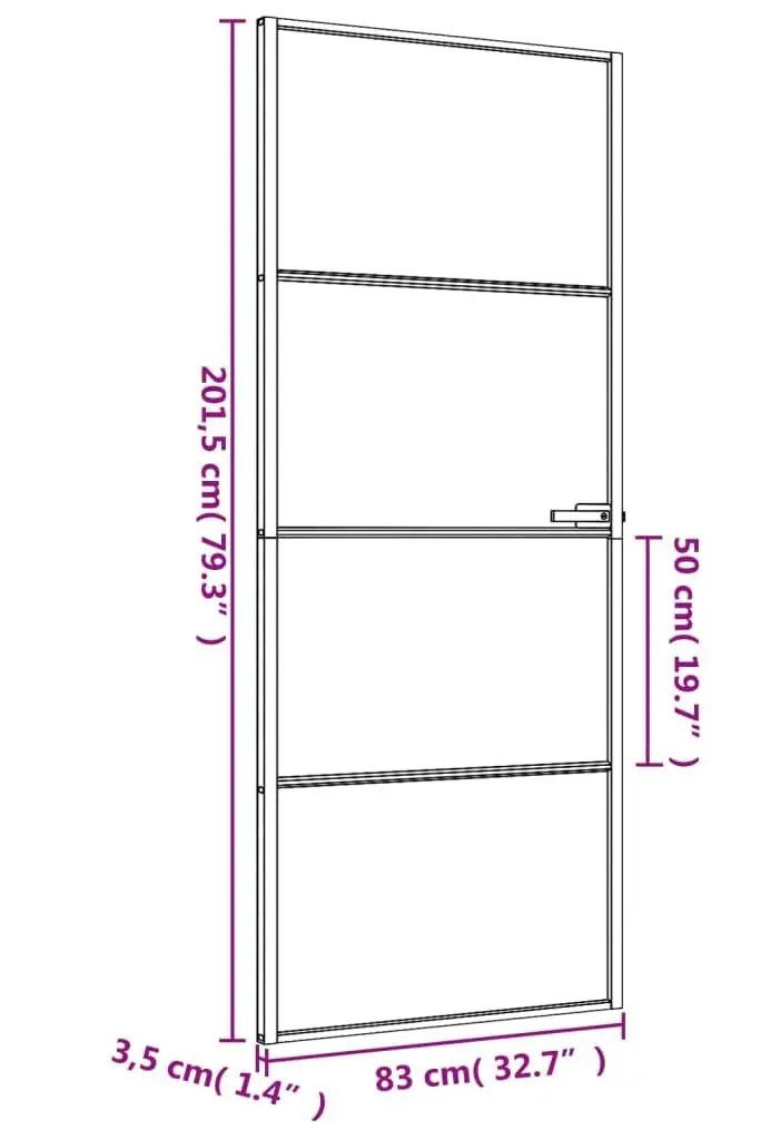 Межкомнатная дверь vidaXL 155118 830mm (Black/Transparent/Matte) - 7