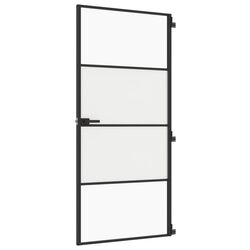 Межкомнатная дверь vidaXL 155120 930mm (Black/Transparent/Matte) Thumb