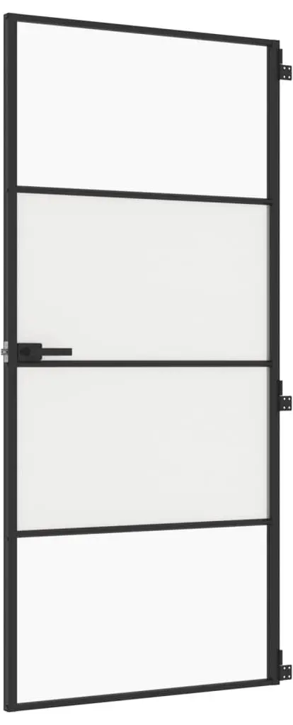 Межкомнатная дверь vidaXL 155120 930mm (Black/Transparent/Matte) - 2