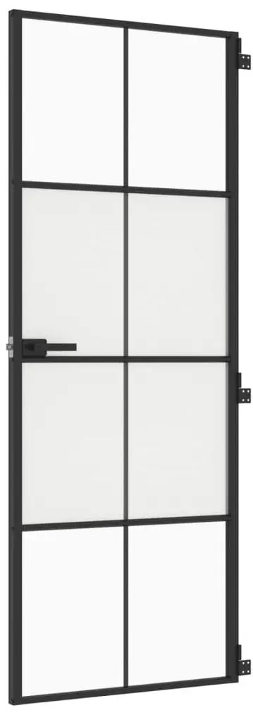 Межкомнатная дверь vidaXL 155124 760mm (Black/Transparent/Matte)