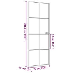 Межкомнатная дверь vidaXL 155124 760mm (Black/Transparent/Matte) Thumb