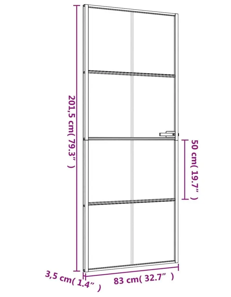 Usa de interior vidaXL 155126 830mm (Black/Transparent)