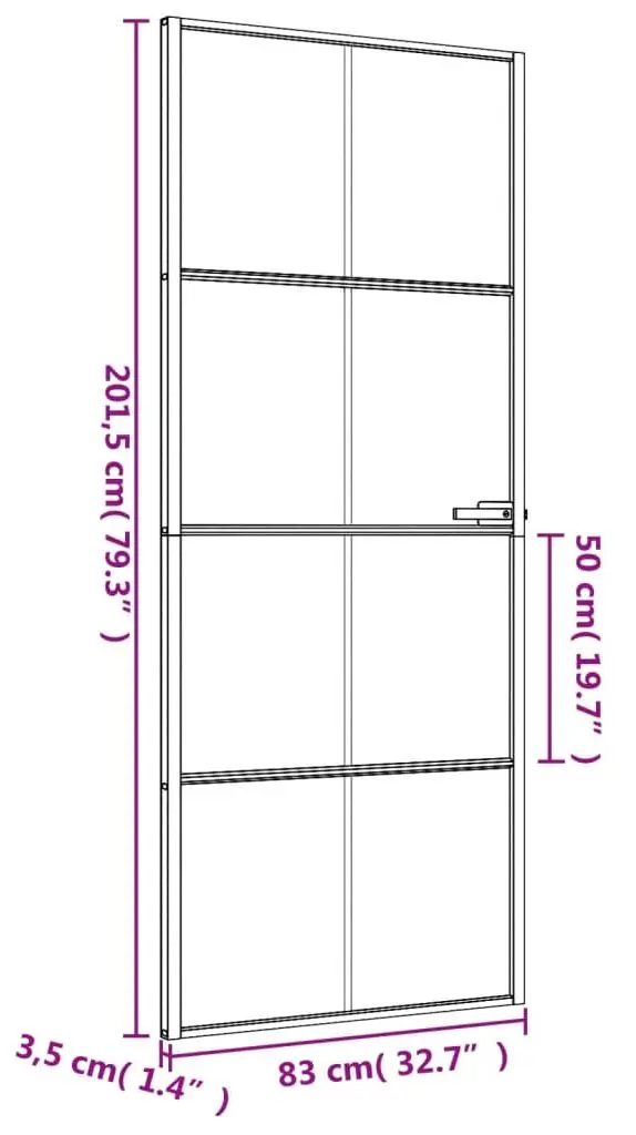 Межкомнатная дверь vidaXL 155127 830mm (Black/Matte) - 7