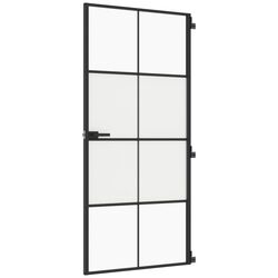 Межкомнатная дверь vidaXL 155128 930mm (Black/Transparent/Matte) Thumb