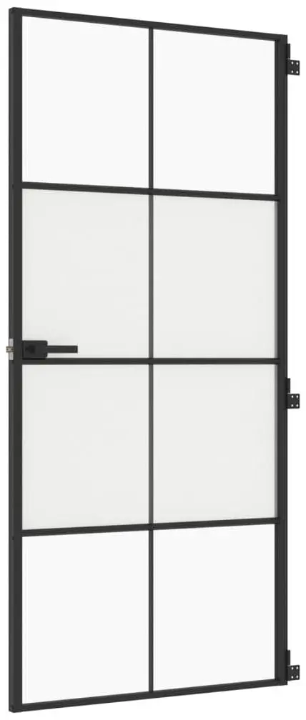 Межкомнатная дверь vidaXL 155128 930mm (Black/Transparent/Matte) - 2