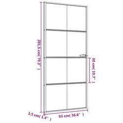 Межкомнатная дверь vidaXL 155128 930mm (Black/Transparent/Matte) Thumb