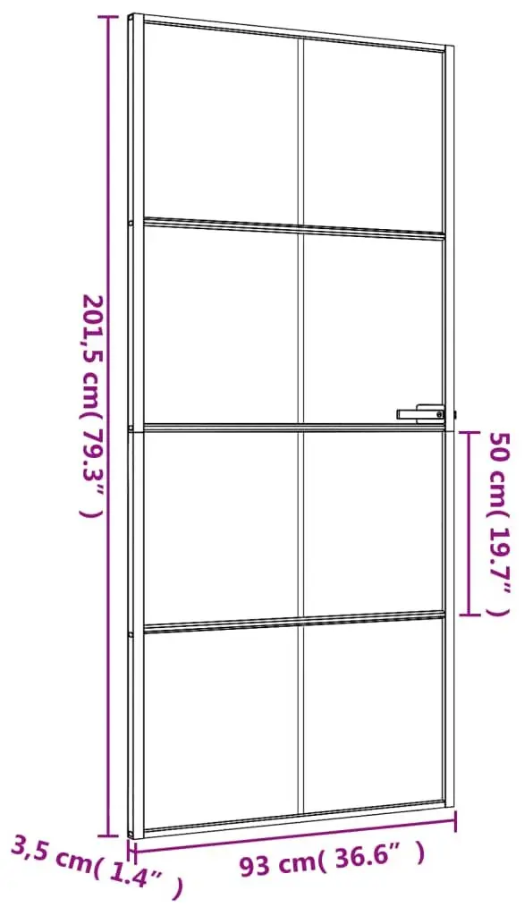 Межкомнатная дверь vidaXL 155128 930mm (Black/Transparent/Matte) - 7
