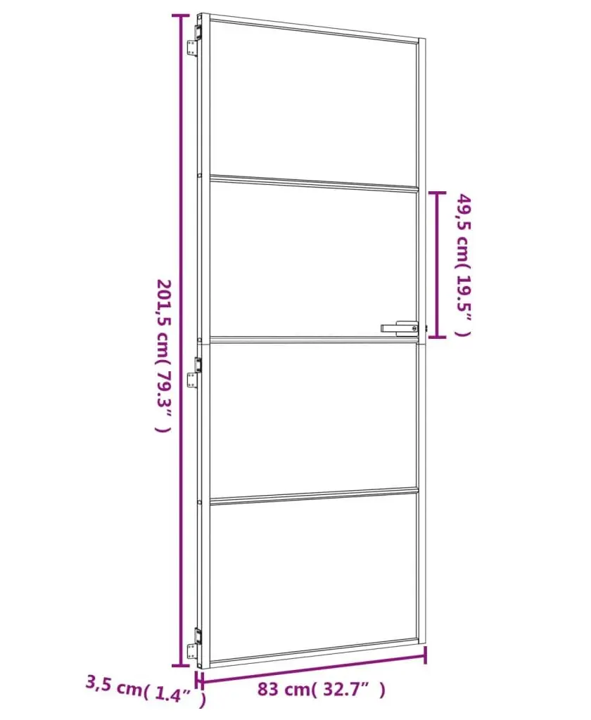 Usa de interior vidaXL 155133 830mm (Gold/Transparent)
