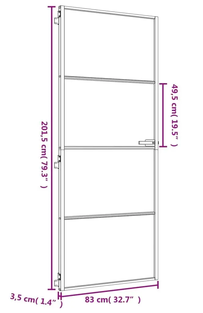 Usa de interior vidaXL 155137 830mm (Gold/Matte)