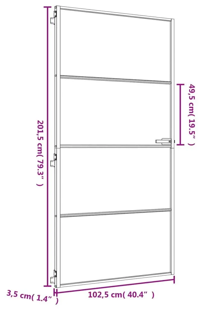 Usa de interior vidaXL 155139 1025mm (Gold/Matte)