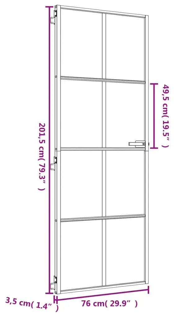Usa de interior vidaXL 155140 760mm (Gold/Transparent)