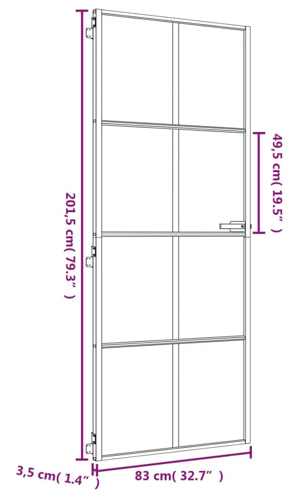 Usa de interior vidaXL 155141 830mm (Gold/Transparent)