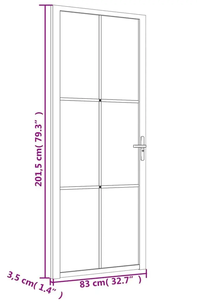 Usa de interior vidaXL 350557 830mm (Black/Matte)