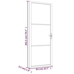 Межкомнатная дверь vidaXL 350561 830mm (Black/Transparent) Thumb