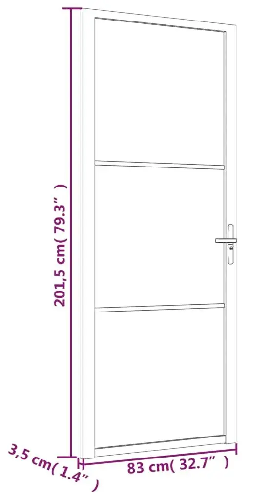 Межкомнатная дверь vidaXL 350561 830mm (Black/Transparent) - 6