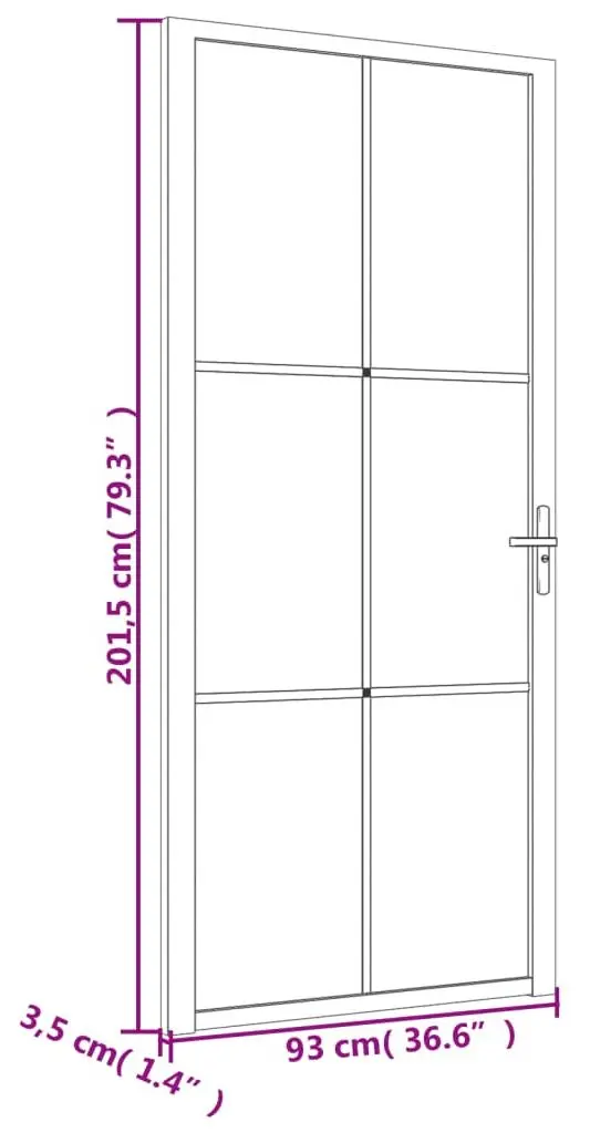 Межкомнатная дверь vidaXL 350574 930mm (White/Transparent) - 6