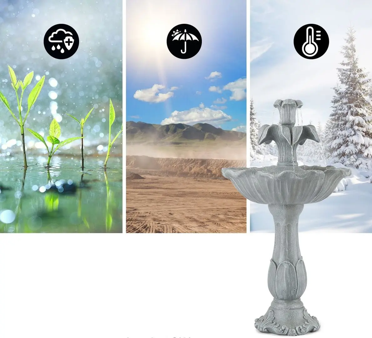 Cascada decorativa Blumfeldt Floreal (Grey) - 3