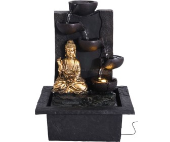 Havuz decorativ cu iluminare Proms Buddha 30х21cm (Black/Gold)