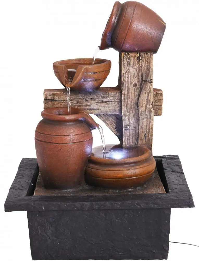 Фонтан декоративный с подсветкой Proms Кувшины 28x21cм (Black/Brown)